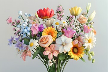 Charming Floral Bouquet with Contemporary Aesthetic