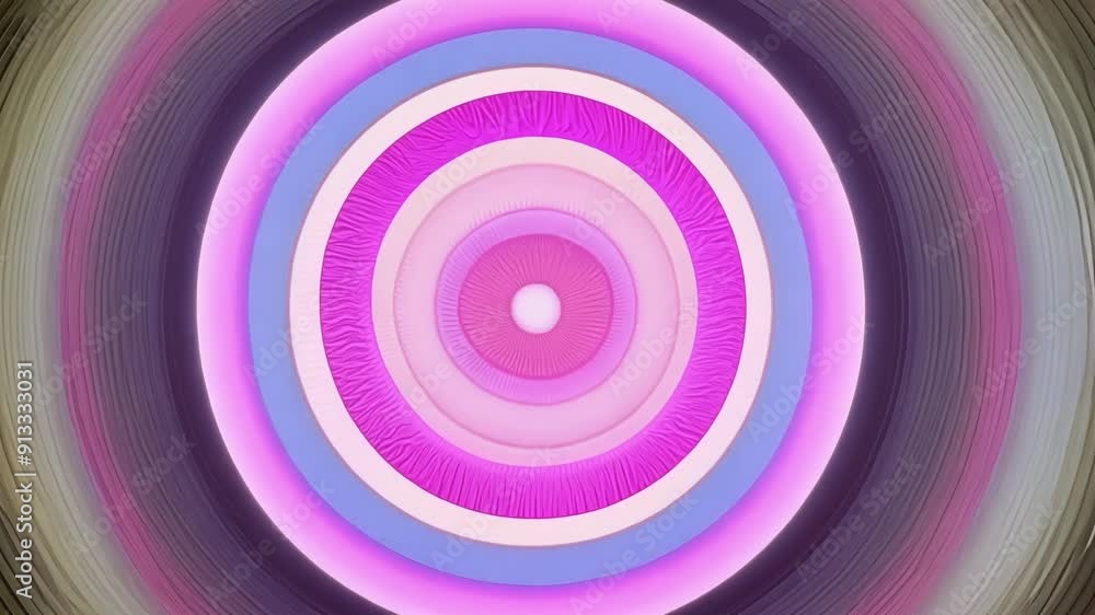 Poster dynamic circular patterns shift and change colors, creating a mesmerizing visual experience.