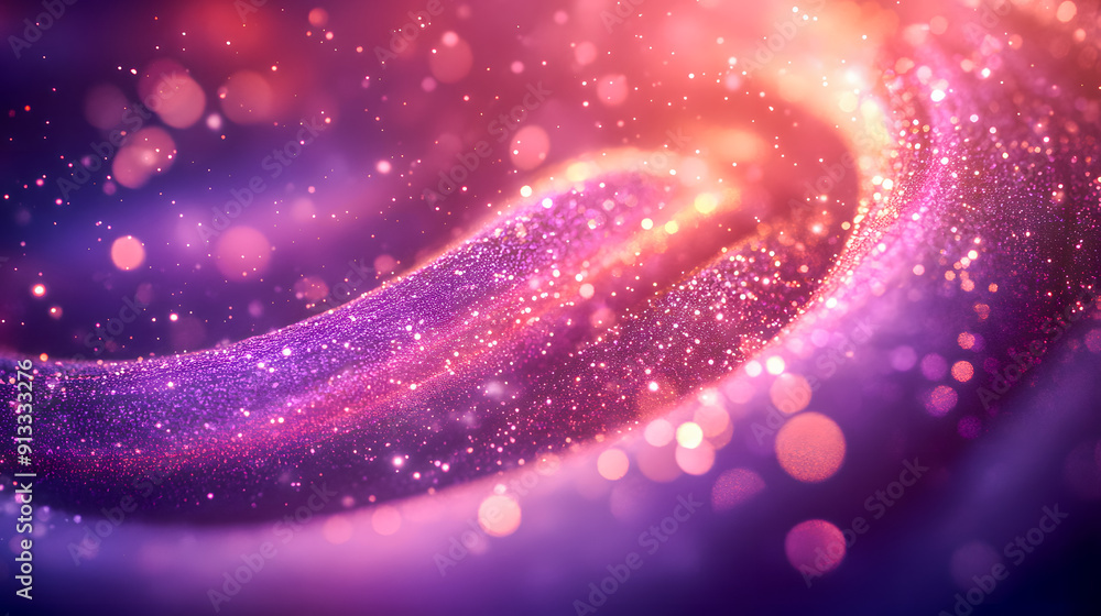 Poster mesmerizing cosmic swirl of glowing celestial particles in a vibrant dreamlike galactic nebula capti