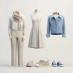 A Precisely Composed and Refined Clothing Ensemble in Soft,Minimalist Chic