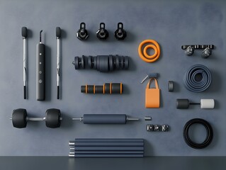 Minimalist Still Life of Fitness Gear in Contemporary Aesthetic