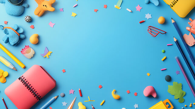 fondo con espacio para copiar fondo escolar para el regreso a clases con utiles escolares fondo divertido y creativo 