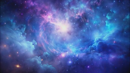 Obraz premium Mystical purple and blue galaxy clouds create a dreamy night cosmos wallpaper, galaxy, clouds, mystical, purple, blue, night