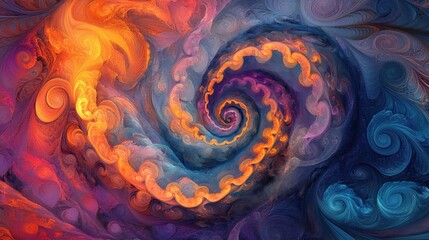 Angel texture wallpaper, abstract waves, curves, vivid colors, artistic pattern design, vibrant, spiral, twirl, vortex