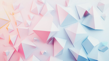 Obraz premium Abstract white background with pastel colorful 3D abstract background overlap layer on dark space with wish decoration. Modern graphic design element motion style concept for banner, triangle