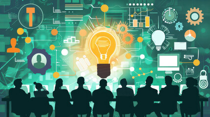 Startups pitching ideas to investors with digital presentations.