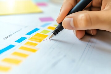 Timeline chart for business milestones, Business plan, project management