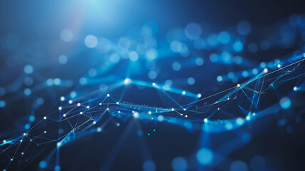 abstract professional business team people connection of line from nail node to node on sky map background , networking concept