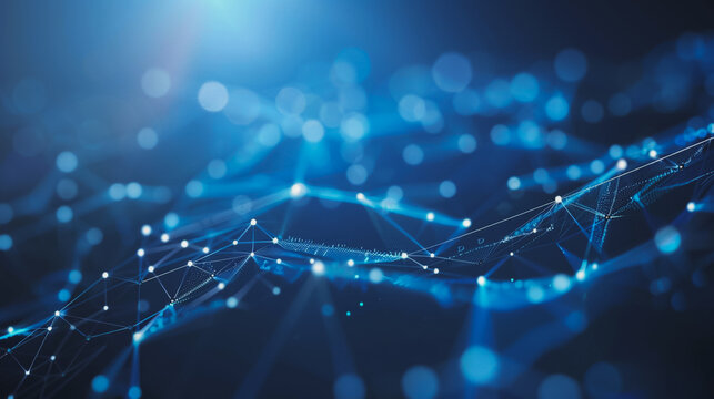 abstract professional business team people connection of line from nail node to node on sky map background , networking concept