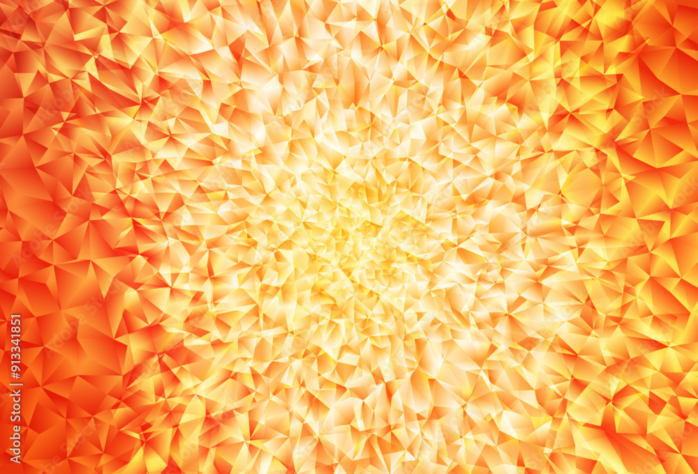 Poster light orange vector gradient triangles texture.