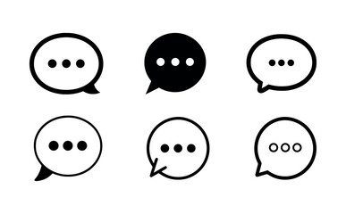 Speech bubble icon set. Black Speech bubble icon set on white background. Vector illustration