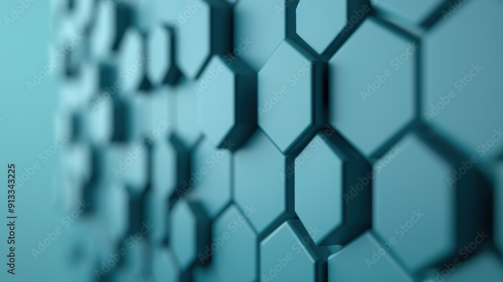 Aufkleber abstract close-up of a textured hexagonal pattern in cool tones, perfect for backgrounds or tech-rel
