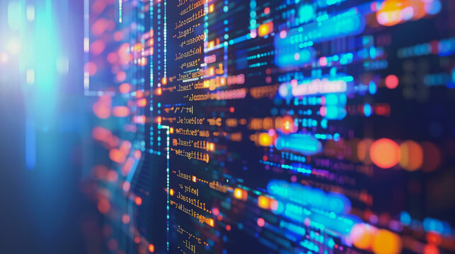 Data center on cloud cyber security	and Blue Binary Data Software Programming Code Background. Random Parts of Program Code. Digital Data Technology Concept