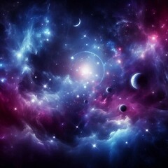 Set of wallpapers representing galaxy and  vast space