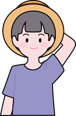 Obraz premium 여름방학 청년 자원봉사자