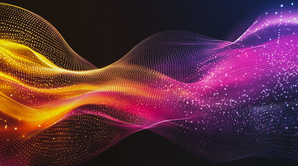 Fototapeta premium Abstract digital background electromagnetic wave colorful background Abstract digital wave background information technology Innovation is the background. gradient wave digital wave banner 