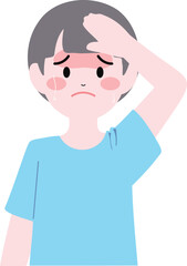 a person who sweats in the summer heat