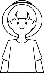 a young man in a summer holiday hat