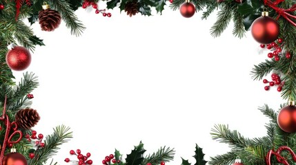 Design photo frame for Christmas. It incorporates Christmas tree. white background. It should be powerful, iconic,  elegant, complex and simple

