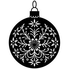 Fototapeta premium christmas tree ball isolated on white, Christmas ball vector illustration, ball vector art, ball silhouette, christmas tree ball vector icon, eps