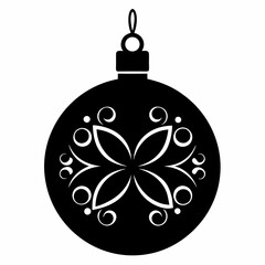 christmas tree ball isolated on white, Christmas ball vector illustration, ball vector art, ball silhouette, christmas tree ball vector icon, eps