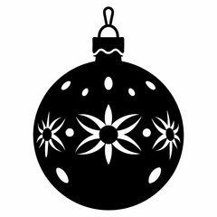 christmas tree ball isolated on white, Christmas ball vector illustration, ball vector art, ball silhouette, christmas tree ball vector icon, eps