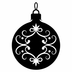 christmas tree ball isolated on white, Christmas ball vector illustration, ball vector art, ball silhouette, christmas tree ball vector icon, eps