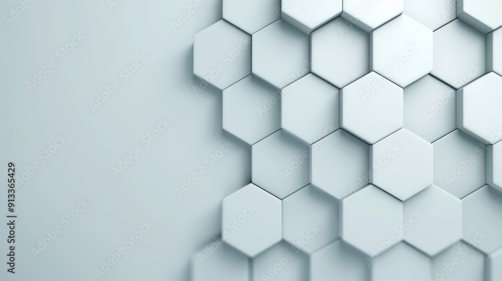 Poster abstract hexagonal pattern on a light background, perfect for modern design, technology, or construc