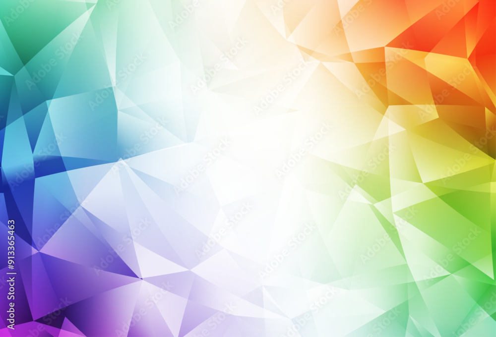 Poster light multicolor vector shining triangular background.