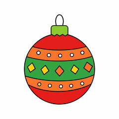 christmas tree ball isolated on white, Christmas ball vector illustration, ball vector art, ball silhouette, christmas tree ball vector icon, eps