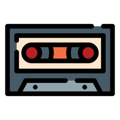 retro audio cassette tape icon 
