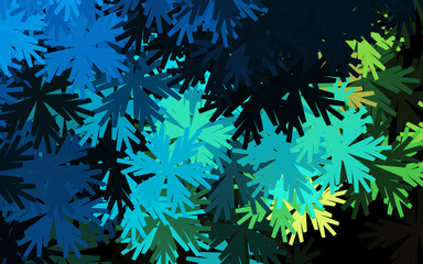 Dark Blue, Green vector doodle layout with flowers.