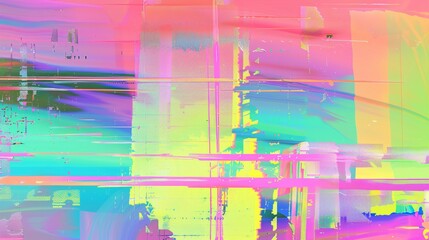 Obraz premium Abstract glitch art background with vibrant colors.
