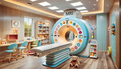 Resonancia magnética pediátrica, con todos los elementos que hacen amigable a un resonador para el paciente infante