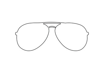 Sunglass continuous one line drawing vector illustration