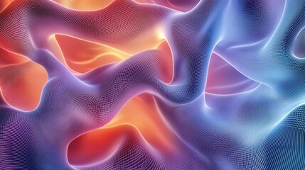 Obraz premium A colorful, abstract image of a wave with a red and orange hue