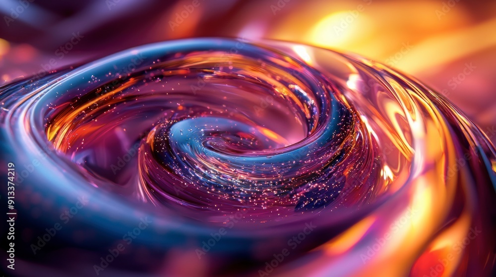 Poster a swirl of color with a lot of sparkles