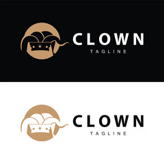 Simple colorful clown hat logo simple circus comedian equipment design template illustration