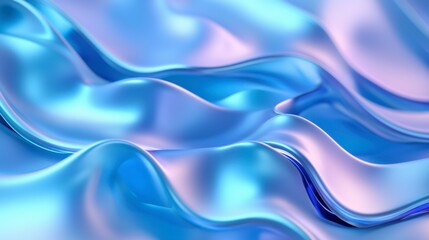 A blue and purple wave with a shiny, reflective surface