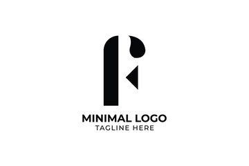 abstract minimalist logo monogram logo letter F, f letter vector logo abstract, 