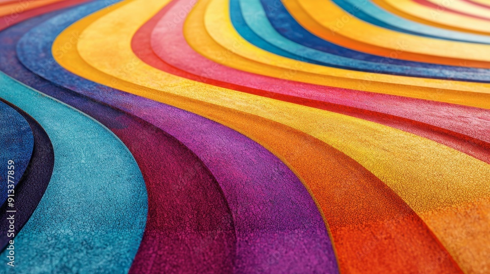 Aufkleber a colorful, multi-colored carpet with a wave pattern
