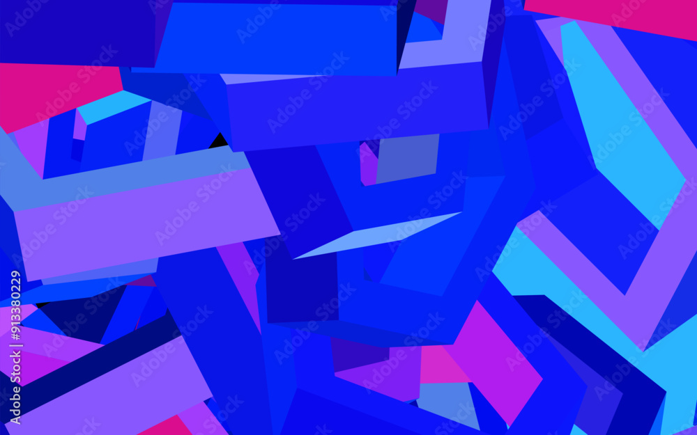 Wall mural dark blue, red vector background with set of hexagons.