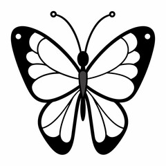 Butterfly silhouette vector art illustration