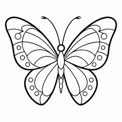 Butterfly silhouette vector art illustration