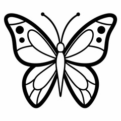 Butterfly silhouette vector art illustration