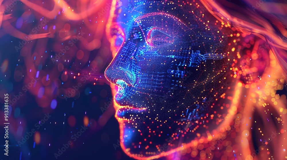 Poster Wonderful Abstract Artificial intelligence Cloud computing Machine learning Technology web background
