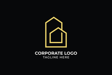 Abstract home logo design template. Minimal real estate property vector,  home for property and interior design