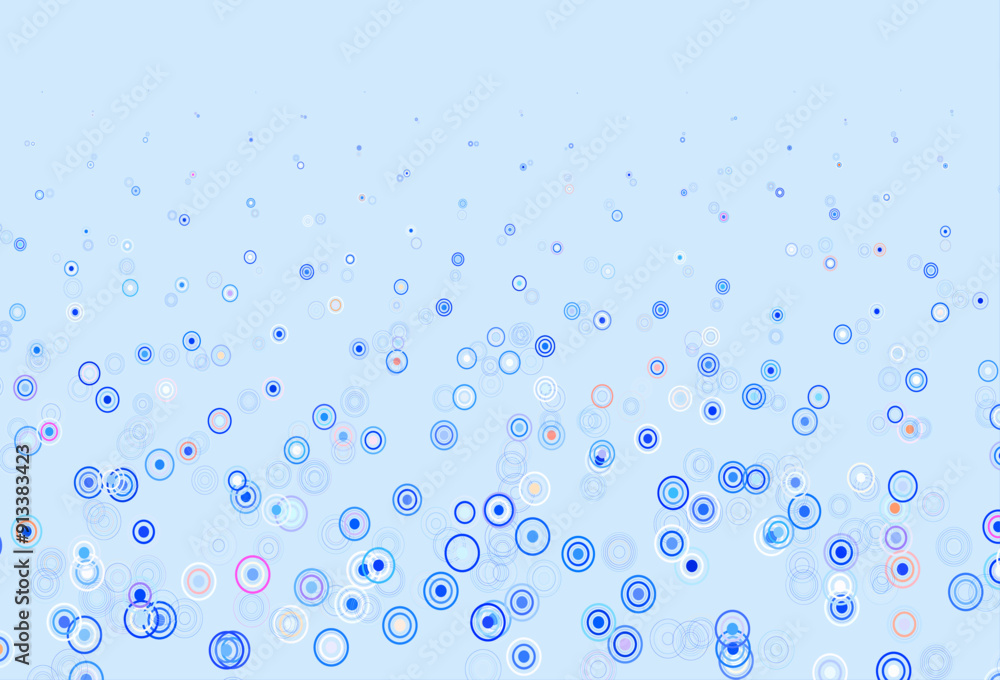 Poster light blue, yellow vector layout with circle shapes.