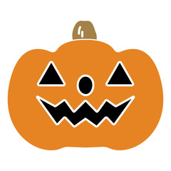ジャック・オ・ランタンのイラスト、ハロウィンのデコレーション素材