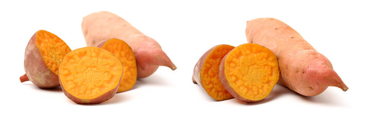 sweet potato on the white background